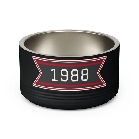 Clark Atlanta 1988 Black & Red Arch Pet Bowl — back view