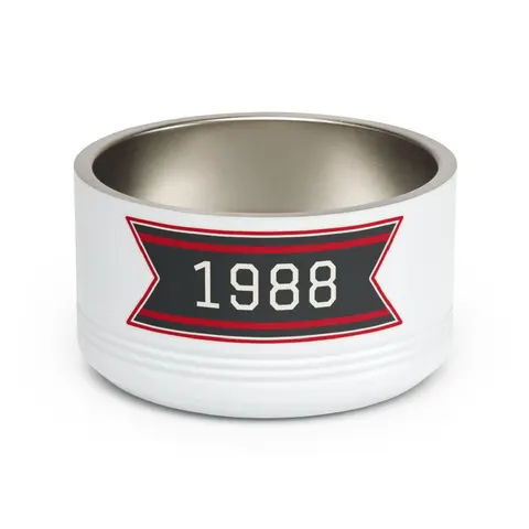 Clark Atlanta 1988 Black & Red Arch Pet Bowl — front view