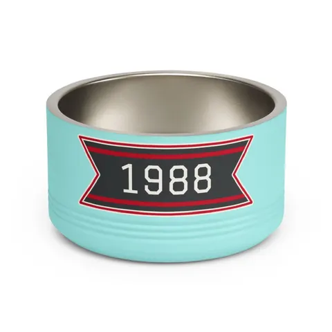 Clark Atlanta 1988 Black & Red Arch Pet Bowl — front view