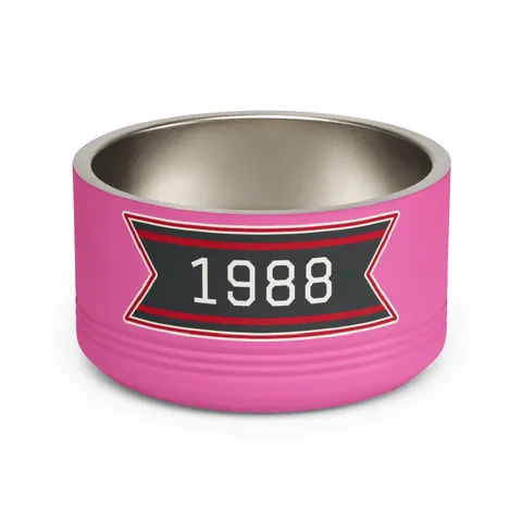 Clark Atlanta 1988 Black & Red Arch Pet Bowl — front view