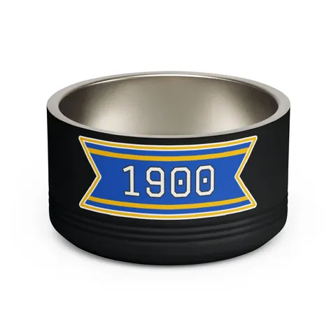 Coppin State 1900 Blue & Yellow Pet Bowl — front view