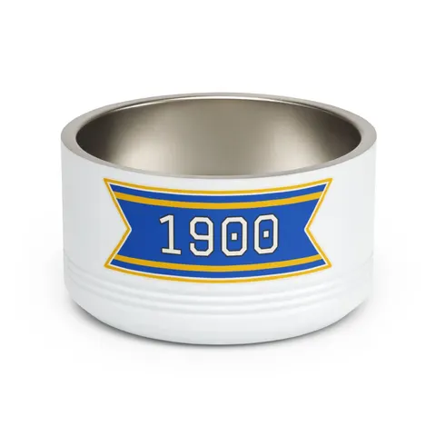 Coppin State 1900 Blue & Yellow Pet Bowl — front view