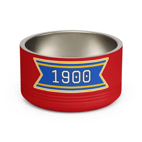 Coppin State 1900 Blue & Yellow Pet Bowl — front view