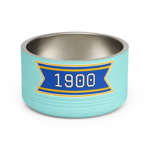 Coppin State 1900 Blue & Yellow Pet Bowl — front view