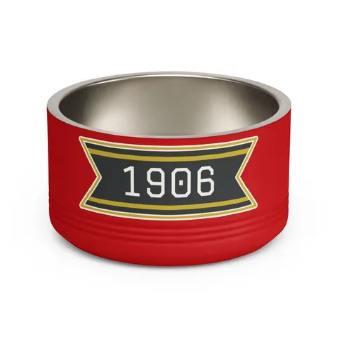 Alpha 1906 Black & Old Gold Pet Bowl — front view