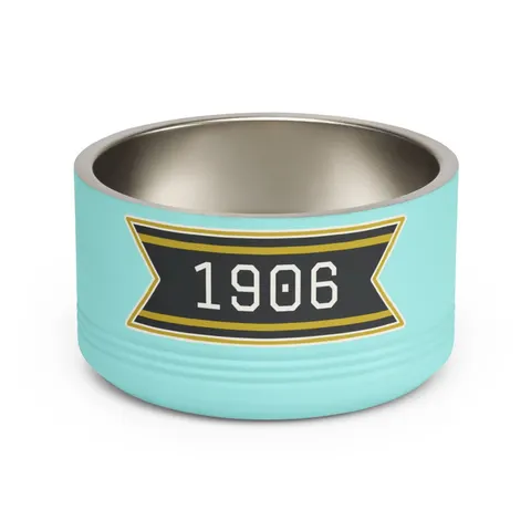 Alpha 1906 Black & Old Gold Pet Bowl — front view