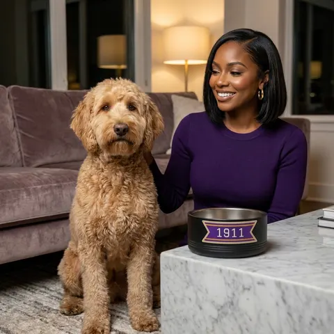 Omega 1911 Purple & Gold Glow Pet Bowl