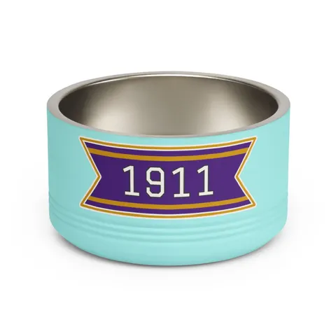 Omega 1911 Purple & Gold Glow Pet Bowl — front view