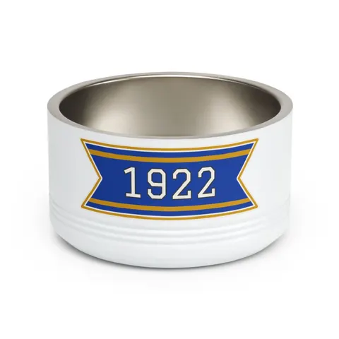 SGRho 1922 Royal Blue & Gold Pet Bowl — front view