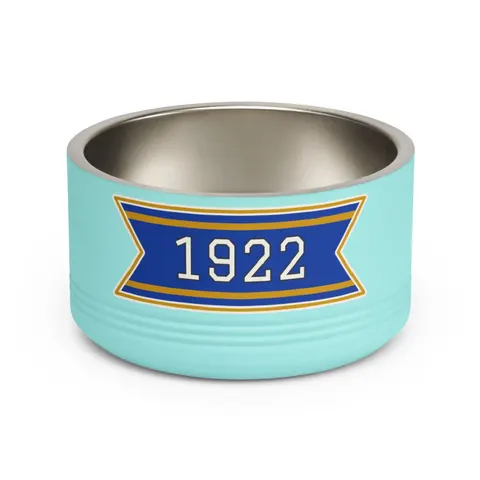 SGRho 1922 Royal Blue & Gold Pet Bowl — front view