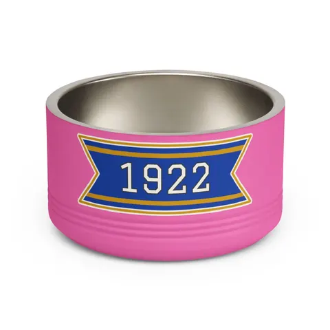 SGRho 1922 Royal Blue & Gold Pet Bowl — front view