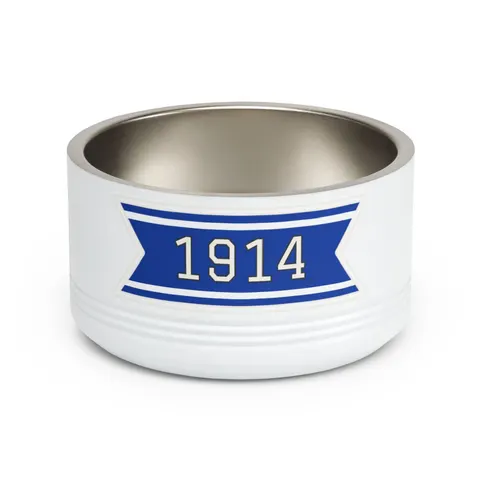 Sigma 1914 Royal Blue & White Pet Bowl — front view