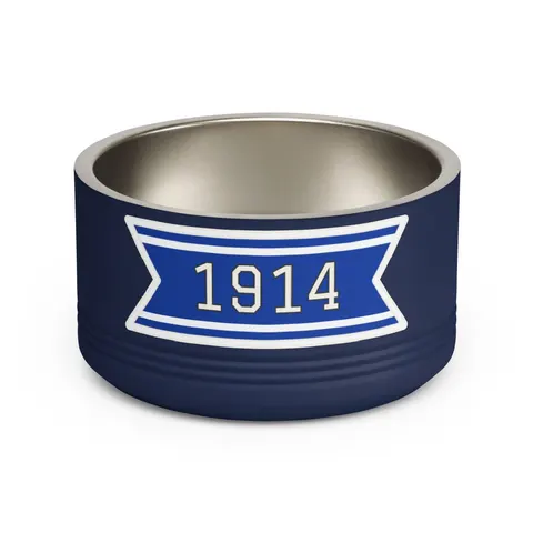 Sigma 1914 Royal Blue & White Pet Bowl — front view