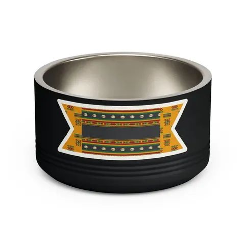 Faith Flag Afro-Spiritual Cowrie & Kente Pet Bowl — front view