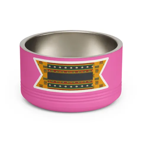 Faith Flag Afro-Spiritual Cowrie & Kente Pet Bowl — front view