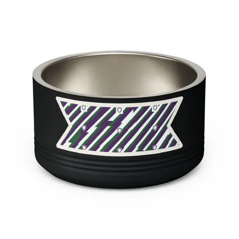 Faith Flag AME-Inspired Purple & Green Pet Bowl — back view
