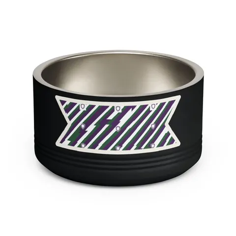 Faith Flag AME-Inspired Purple & Green Pet Bowl — front view