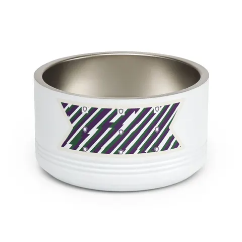 Faith Flag AME-Inspired Purple & Green Pet Bowl — front view