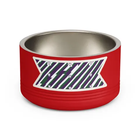 Faith Flag AME-Inspired Purple & Green Pet Bowl — front view