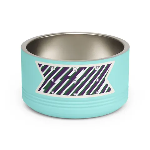 Faith Flag AME-Inspired Purple & Green Pet Bowl — front view