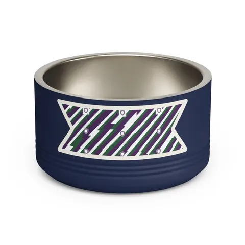 Faith Flag AME-Inspired Purple & Green Pet Bowl — front view
