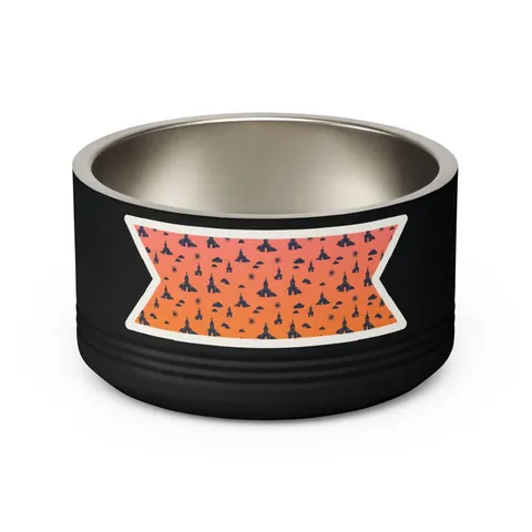 Faith Flag Black Church Sunrise Pet Bowl — back view