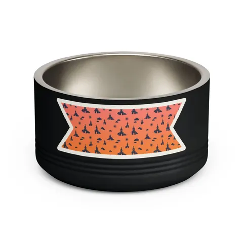 Faith Flag Black Church Sunrise Pet Bowl — front view