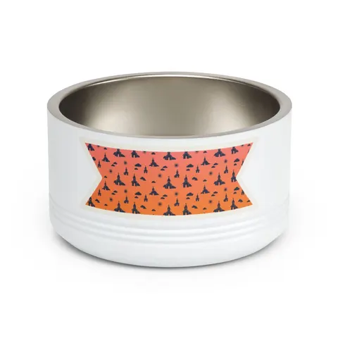 Faith Flag Black Church Sunrise Pet Bowl — front view