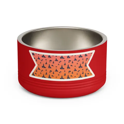 Faith Flag Black Church Sunrise Pet Bowl — front view
