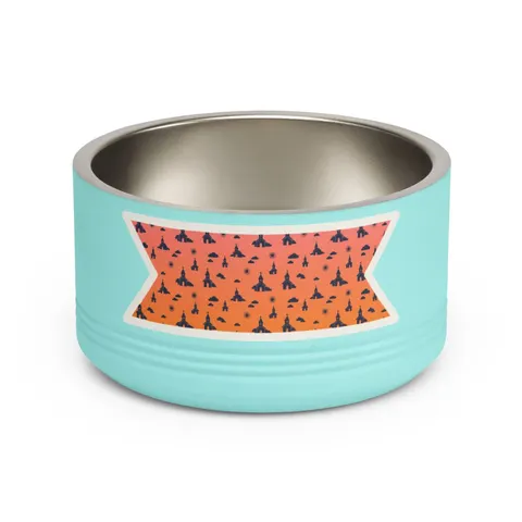 Faith Flag Black Church Sunrise Pet Bowl — front view