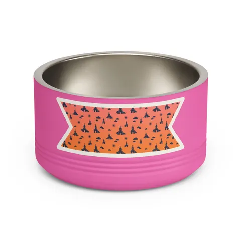 Faith Flag Black Church Sunrise Pet Bowl — front view