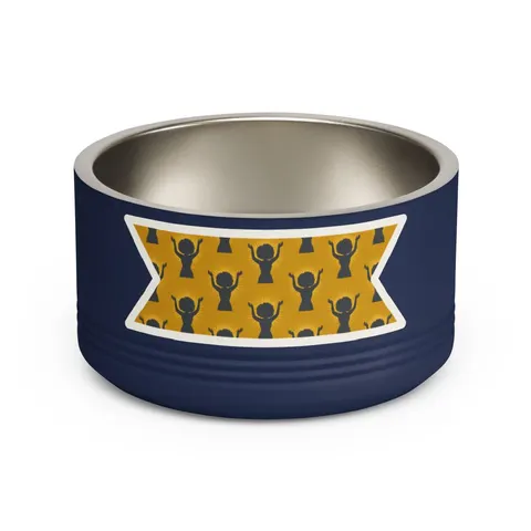 Faith Flag Black Woman in Praise Silhouette Pet Bowl — front view