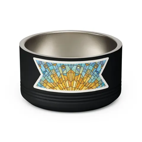 Faith Flag Sunburst Sanctuary Pet Bowl — back view