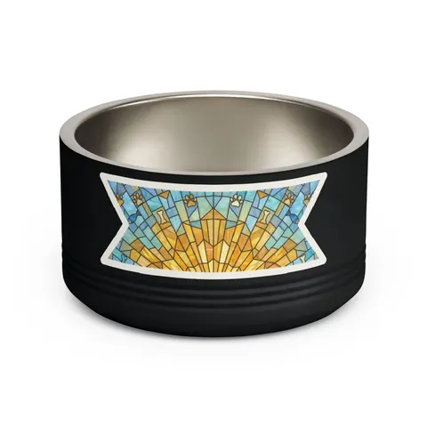 Faith Flag Sunburst Sanctuary Pet Bowl — front view