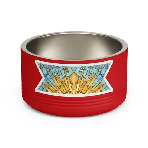 Faith Flag Sunburst Sanctuary Pet Bowl — front view