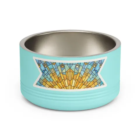 Faith Flag Sunburst Sanctuary Pet Bowl — front view