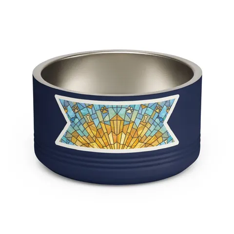 Faith Flag Sunburst Sanctuary Pet Bowl — front view