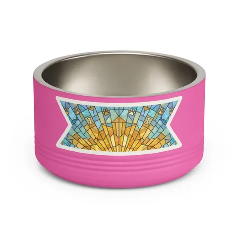 Faith Flag Sunburst Sanctuary Pet Bowl — front view