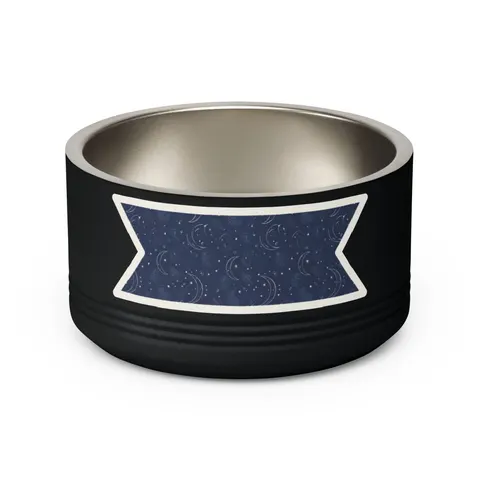 Faith Flag Crescent Moon Night Sky Pet Bowl — back view