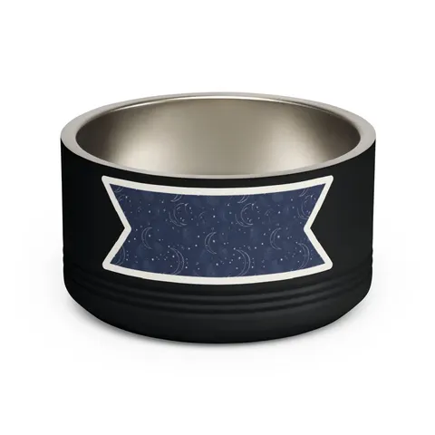 Faith Flag Crescent Moon Night Sky Pet Bowl — front view