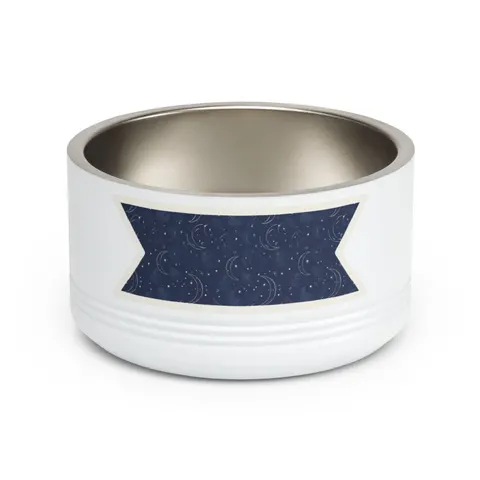 Faith Flag Crescent Moon Night Sky Pet Bowl — front view