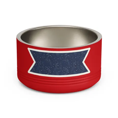 Faith Flag Crescent Moon Night Sky Pet Bowl — front view
