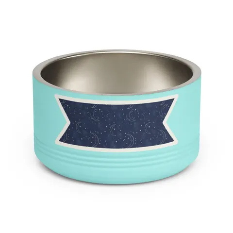 Faith Flag Crescent Moon Night Sky Pet Bowl — front view