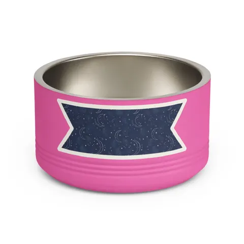 Faith Flag Crescent Moon Night Sky Pet Bowl — front view