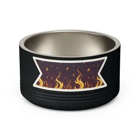 Faith Flag Pentecostal Fire Pet Bowl — back view
