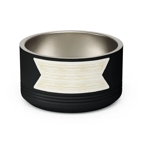Faith Flag Scripture Highlight Banner Pet Bowl — back view