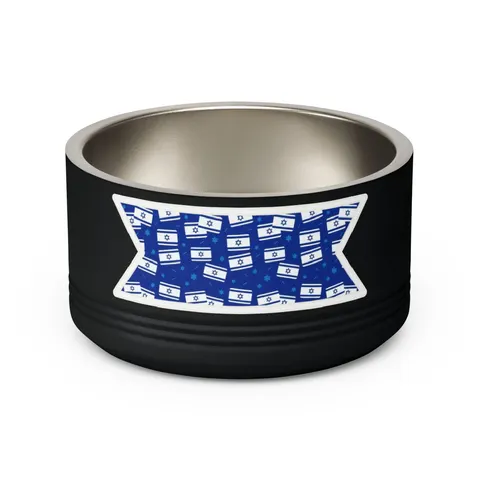 Faith Flag Blue & White Star Emblem Pet Bowl — back view