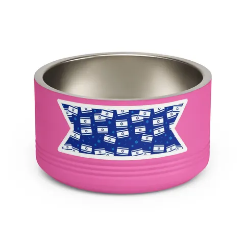 Faith Flag Blue & White Star Emblem Pet Bowl — front view