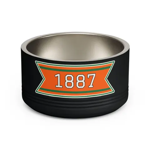 FAMU 1887 Orange & Green Energy Pet Bowl — front view