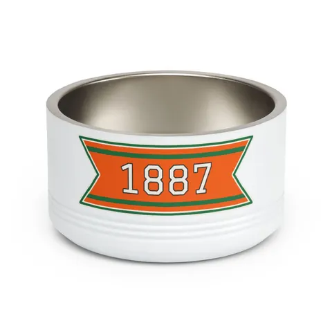 FAMU 1887 Orange & Green Energy Pet Bowl — front view
